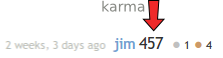 a view of how karma is displayed